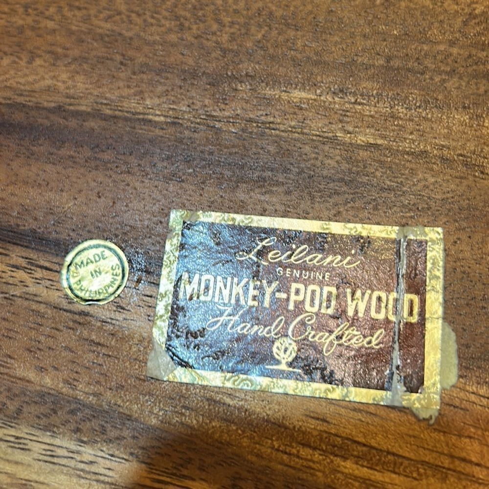 Leilani Genuine Monkey-Pod Wood Hand Crafted Large Tray Made in Philippi… - Picture 7 of 9